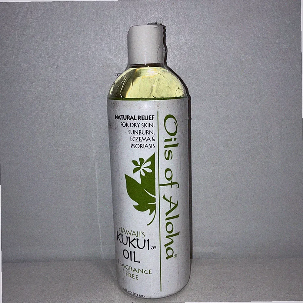 Hawaiian Kukui Nut Oil by Oils of Aloha,Fragrance Free/Dry Skin,Eczema/16fl Oz