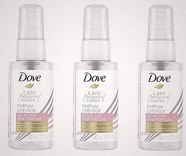 Pack 3 Dove Beauty Care Between Washes, Go Active Hair Perfume 1.7 fl oz